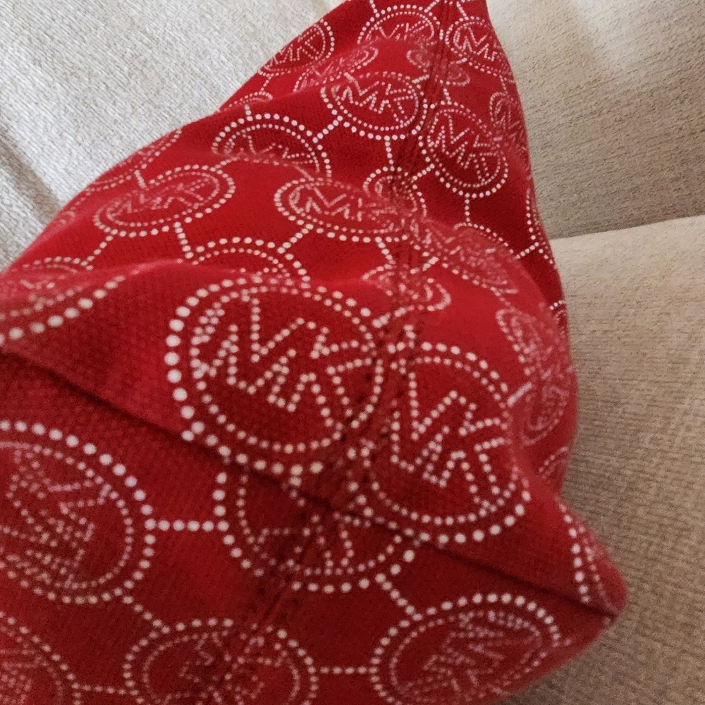 Euc Michael Kors Red & White Fabric Tote Bag Purse - Picture 7 of 12